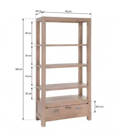 Regał COTTAGE 180 cm drewno sosny