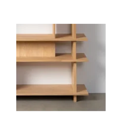Regał ESTANTERIA 203 cm drewno kauczuk naturalny