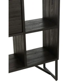 Regał HERTAB 158 cm drewno teak czarny