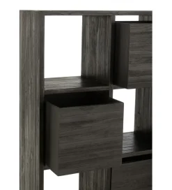 Regał HERTAB 158 cm drewno teak czarny