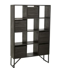 Regał HERTAB 158 cm drewno teak czarny
