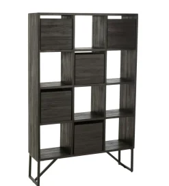 Regał HERTAB 158 cm drewno teak czarny