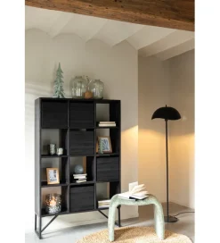 Regał HERTAB 158 cm drewno teak czarny