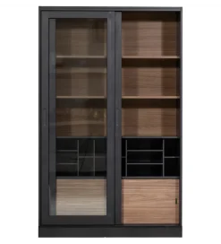 Regał JAMES 200 cm drewno sosna czarny