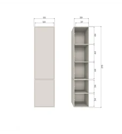 Regał MEGGY 55 cm drewno sosny szary