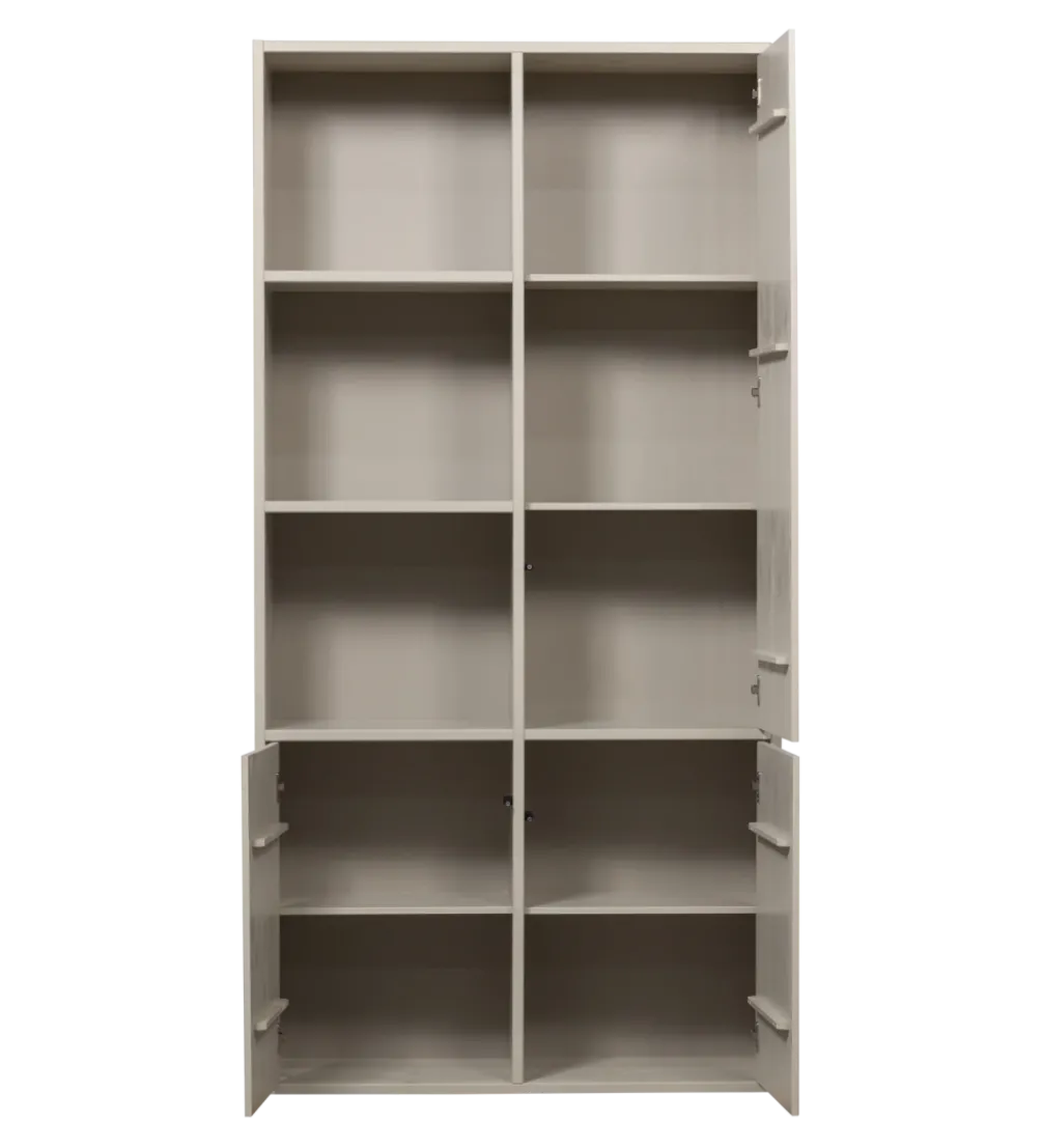 Regał MEGGY 108 cm drewno sosny szary prawostronny