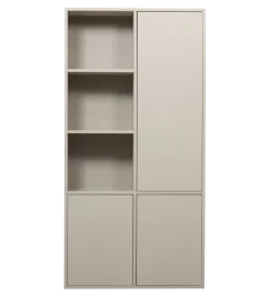 Regał MEGGY 108 cm drewno sosny szary prawostronny