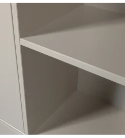 Regał MEGGY 108 cm drewno sosny szary prawostronny