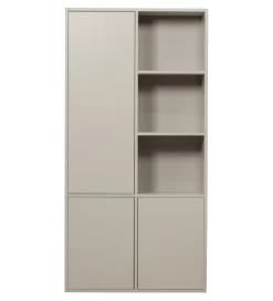 Regał MEGGY 108 cm drewno sosny szary lewostronny