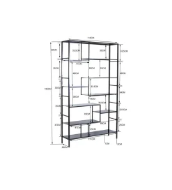 Regał metalowy Loft  195 cm x 115 cm czarny