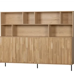 Regał NEW GRAVURE 200 cm drewno dębu naturalna
