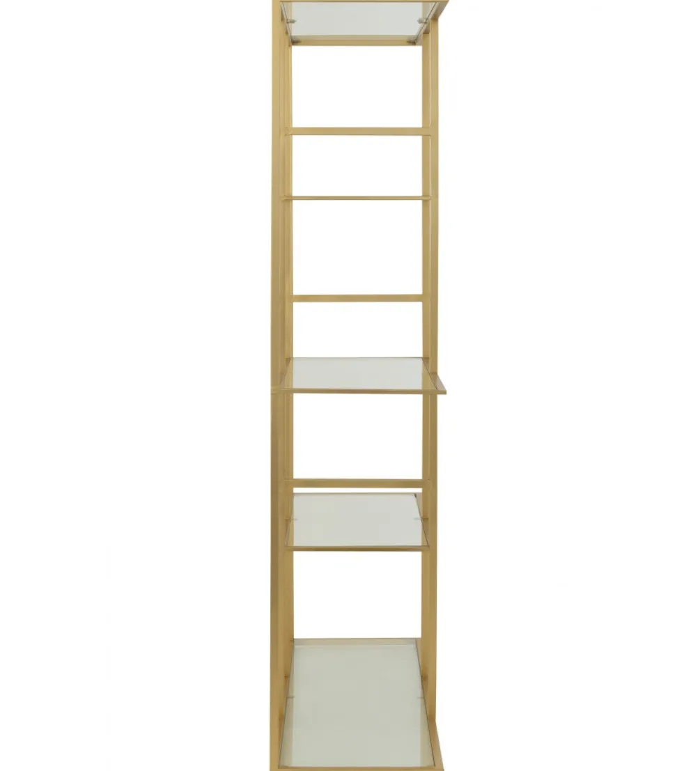 Regał RACKYN 180 cm złoty szklany