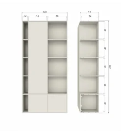 Regał SETTLE 218 cm drewno sosny dust