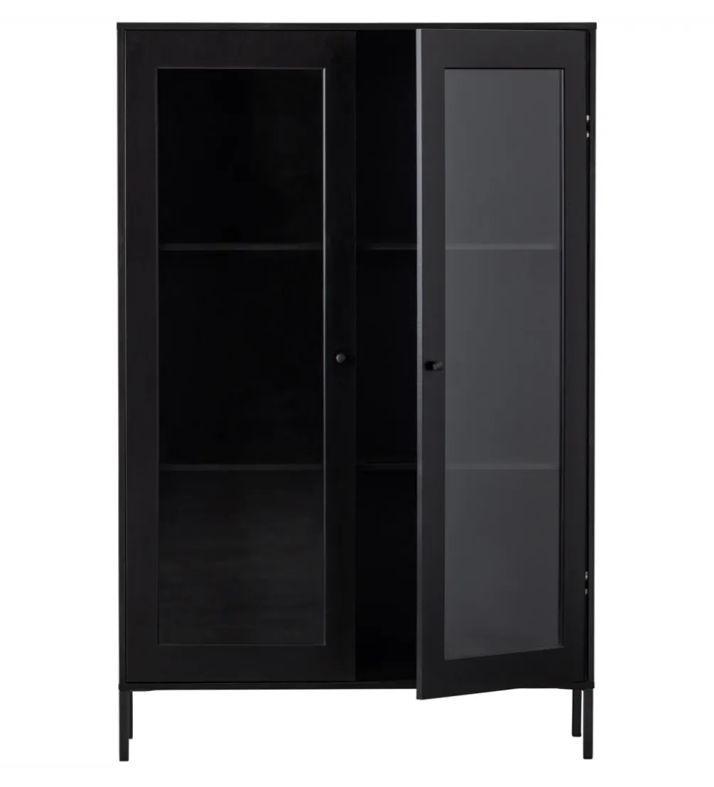 Regał XAM 155 cm drewno sosny czarny