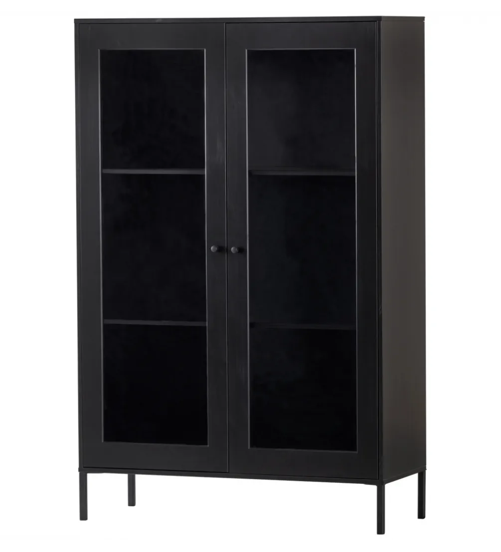 Regał XAM 155 cm drewno sosny czarny