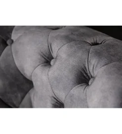 Sofa ARIELLE Chesterfield 205 Cm szary aksamit