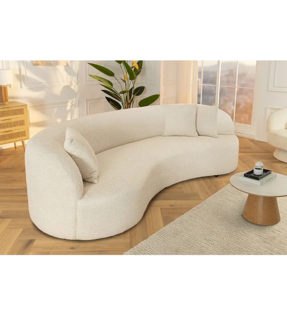 Sofa ATELIER 230 cm 3-osobowa bouclé beżowa