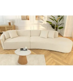 Sofa ATELIER L 330 cm 3-osobowa bouclé beżowa