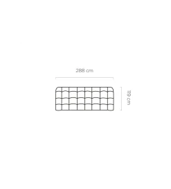 Sofa CAMPILE 288 cm elektrycznie wysuwane siedzisko