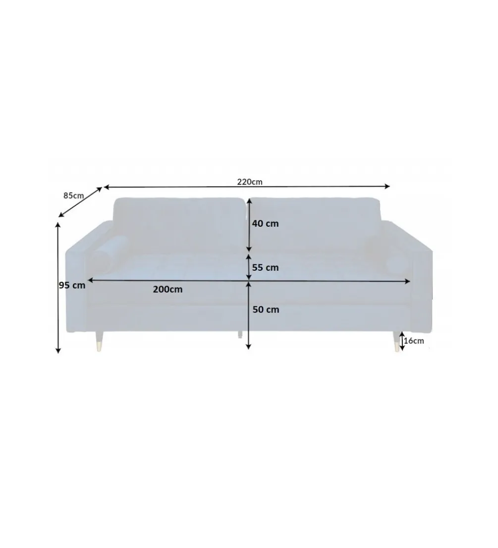 Sofa CANIS velvet 220 cm szmaragdowo zielony aksamit
