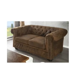 Sofa Chesterfield antyczny brąz