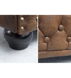 Sofa Chesterfield 205 cm antyczny brąz