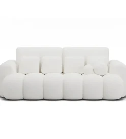 Sofa COTTONN 256 cm z funkcją spania biała tkanina paolli 01