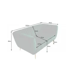 Sofa dwuosobowa Scarlett 165 cm szmaragdowo zielona