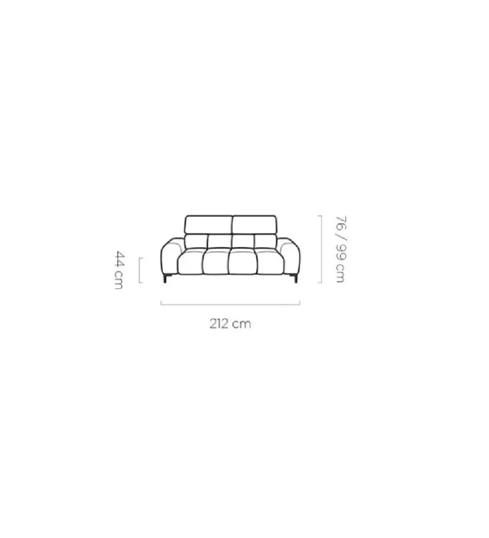 Sofa ELEKTRA Plaza 212 cm z regulowanymi zagłówkami
