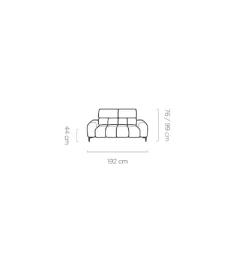 Sofa ELEKTRA Plaza 192 cm z regulowanymi zagłówkami