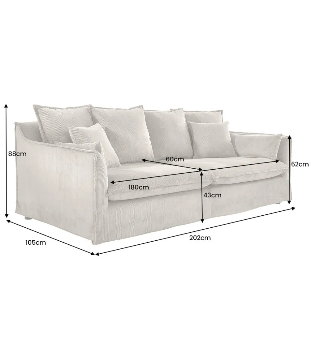 Sofa HEAVEN 200 cm cord zielony