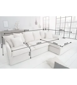 Sofa Narożna HEAVENLY Heaven 255 Cm naturalny len