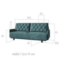 Sofa NEGROS Ikaria 214 cm z funkcją spania
