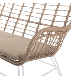 Sofa ogrodowa ARIKI 121 cm naturalna biała