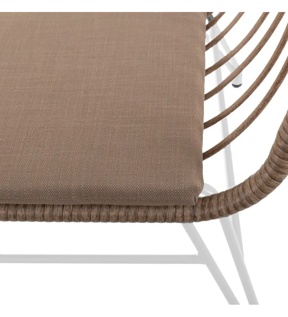 Sofa ogrodowa ARIKI 121 cm naturalna biała