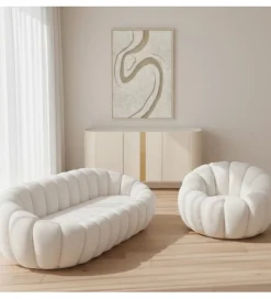 Sofa PUFETER 199 cm biała