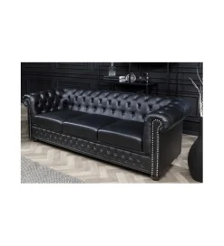 Sofa RONNI Chesterfield 205 cm czarna