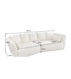 Sofa ROYAL 295 cm XL bouclé szampański beż