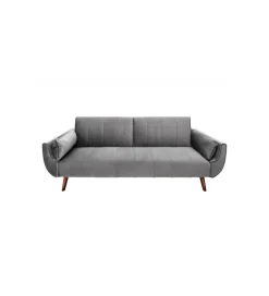 Sofa rozkładana BELLA 215 cm srebrno szary aksamit Puella