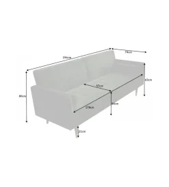 Sofa rozkładana MANILLA 196 cm ciemnozielona