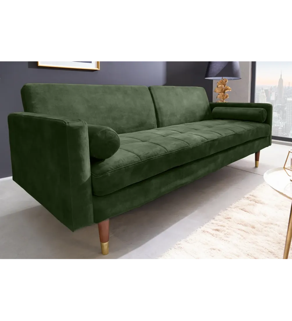 Sofa rozkładana MANILLA 196 cm ciemnozielona