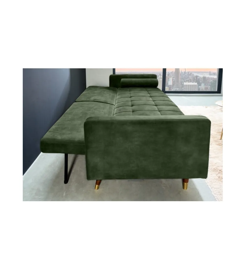 Sofa rozkładana MANILLA 196 cm ciemnozielona