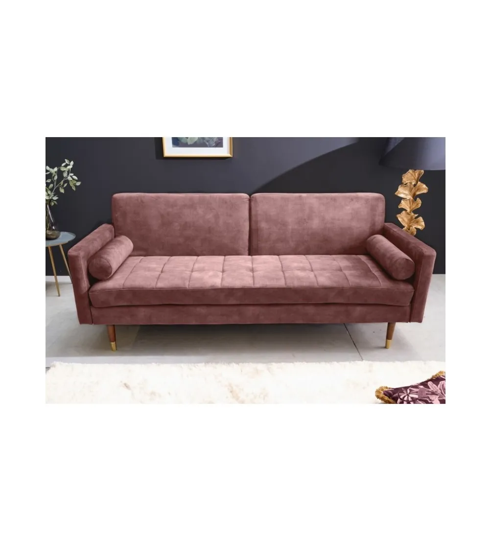 Sofa rozkładana MANILLA 196 cm różowa