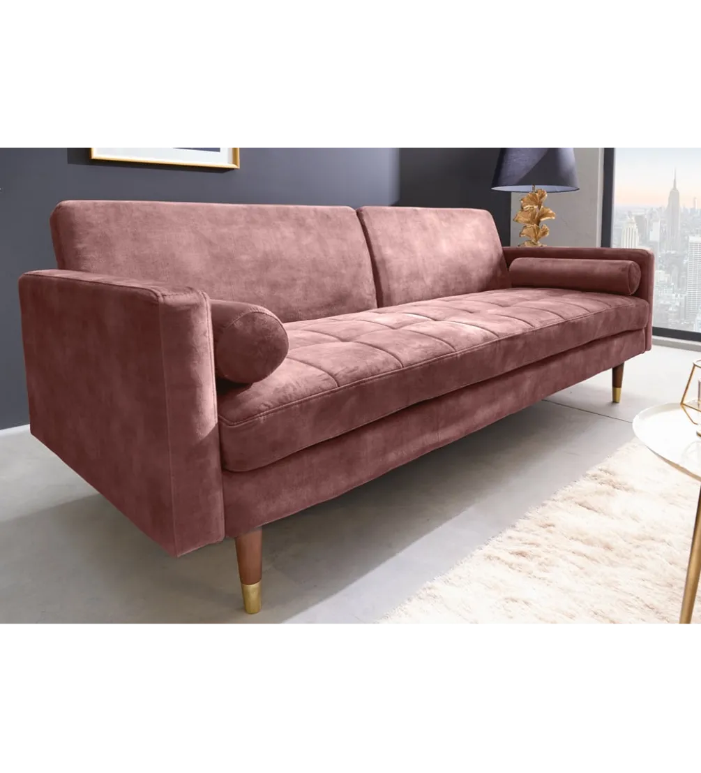 Sofa rozkładana MANILLA 196 cm różowa