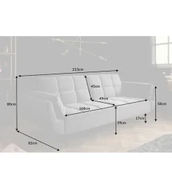Sofa rozkładana OLIWIA 213 cm szara