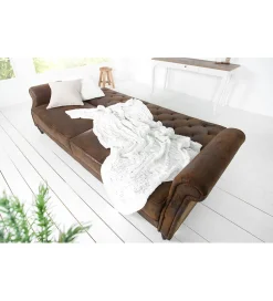 Sofa rozkładana RAYAN 220 cm antyczny brąz