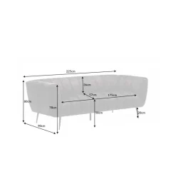 Sofa Scarlett 225 cm szara