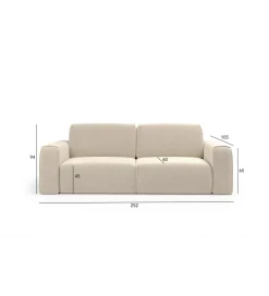 Sofa TUZZI 252 cm z funkcją spania