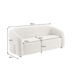 Sofa VOQUE 200 cm chenille beżowa