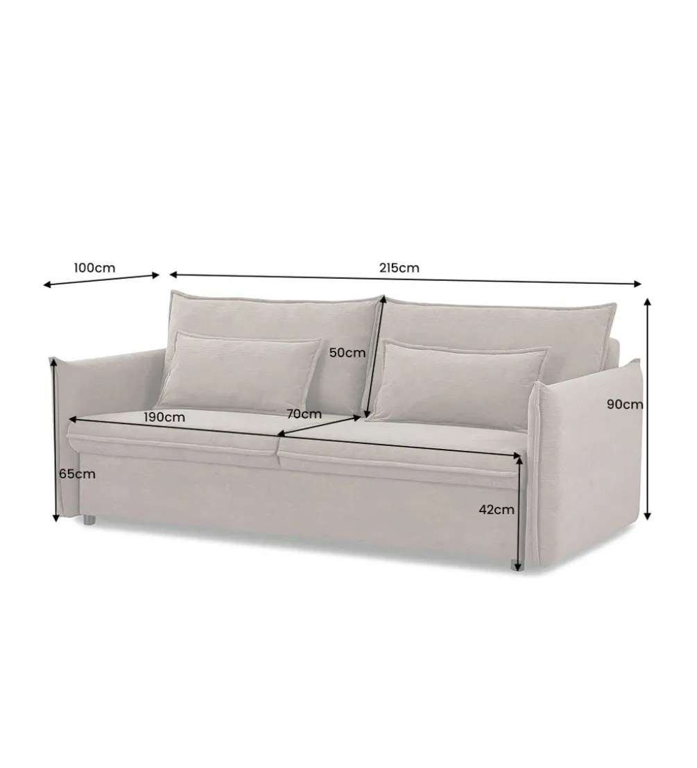 Sofa z funkcją spania APARTMENT 215 cm taupe